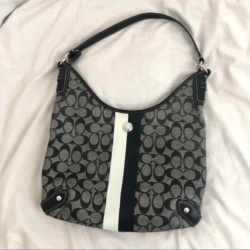 Coach Heritage Stripe Hobo Shoulder